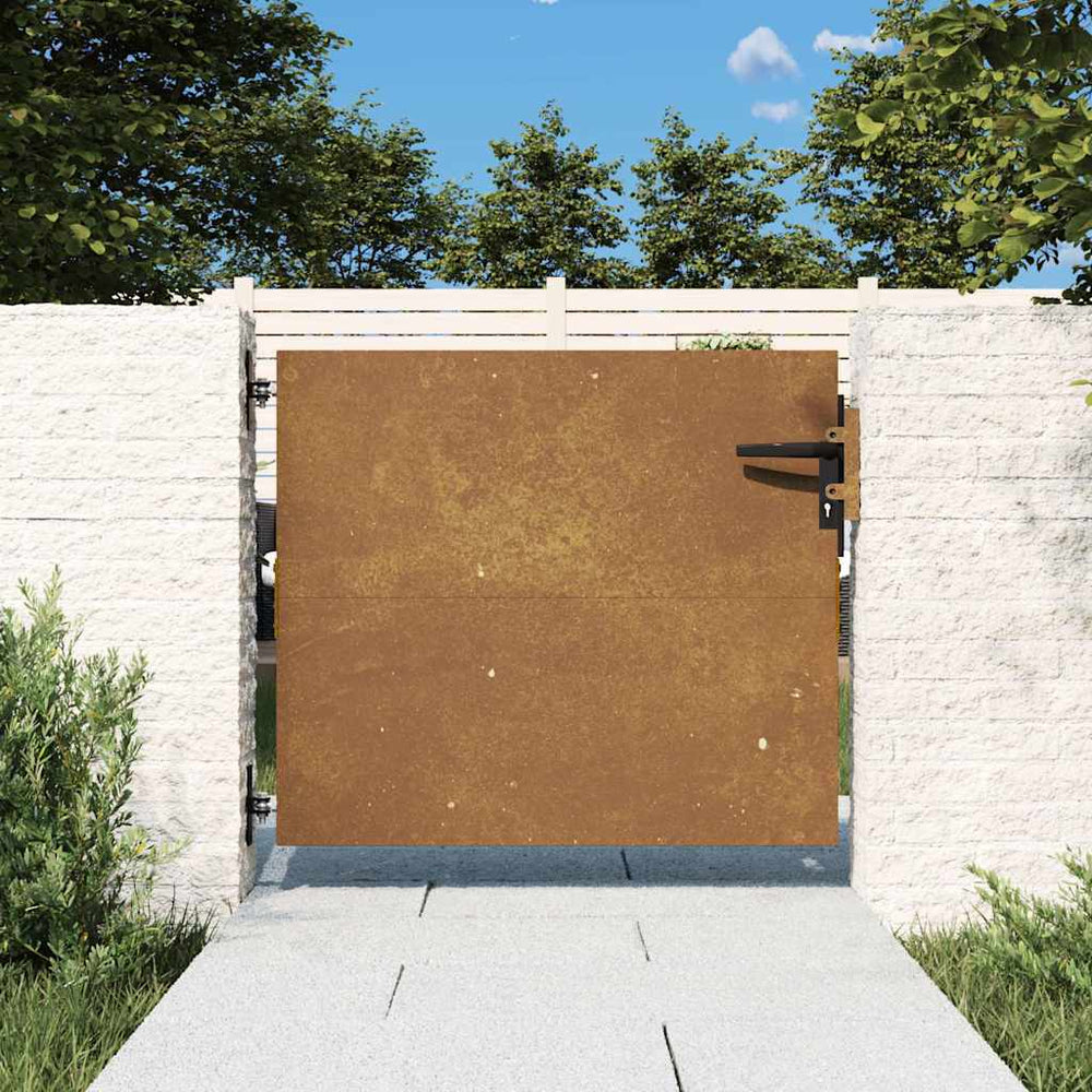 vidaXL Portail de jardin 85x75 cm en acier Corten