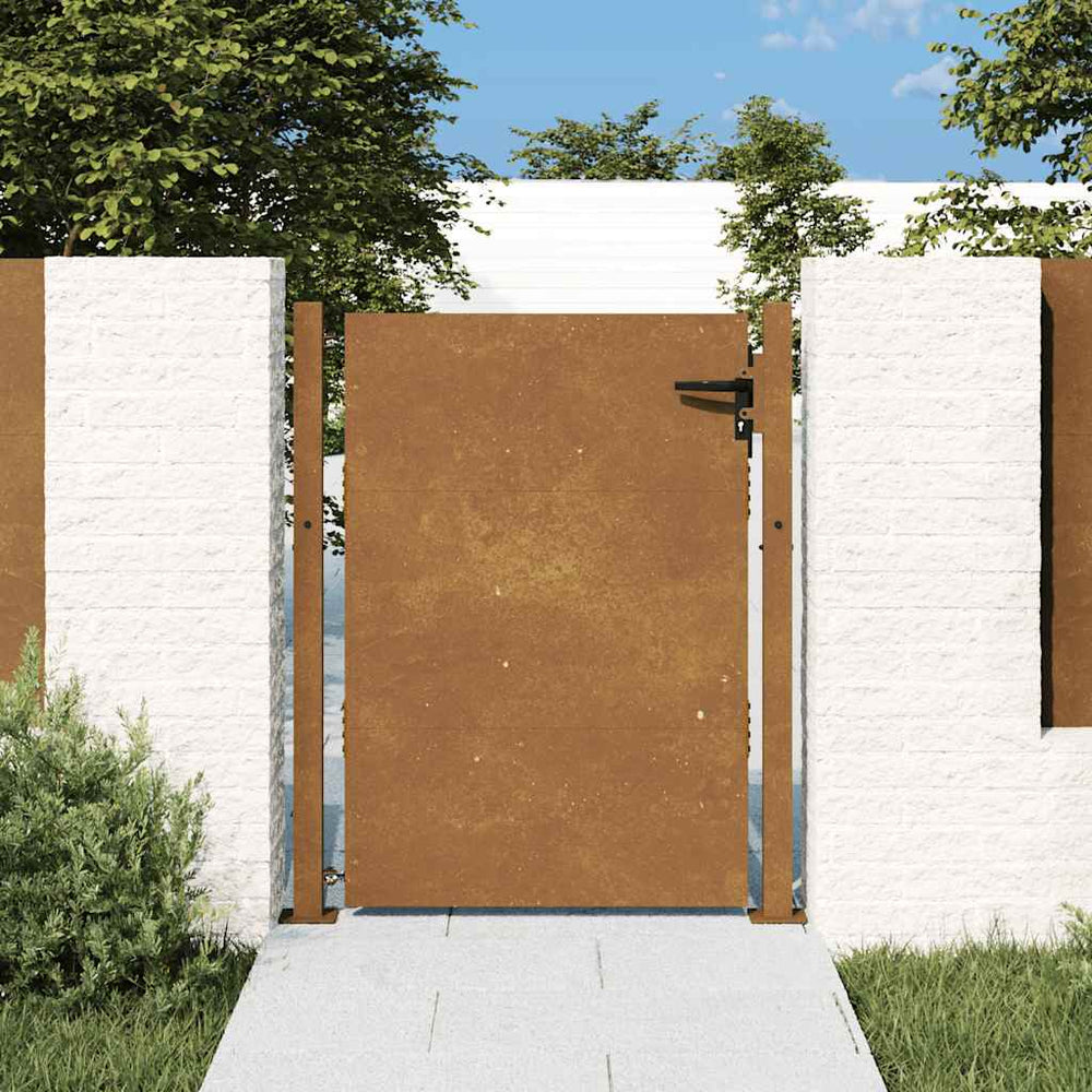 vidaXL Portail de jardin 100x125 cm en acier Corten