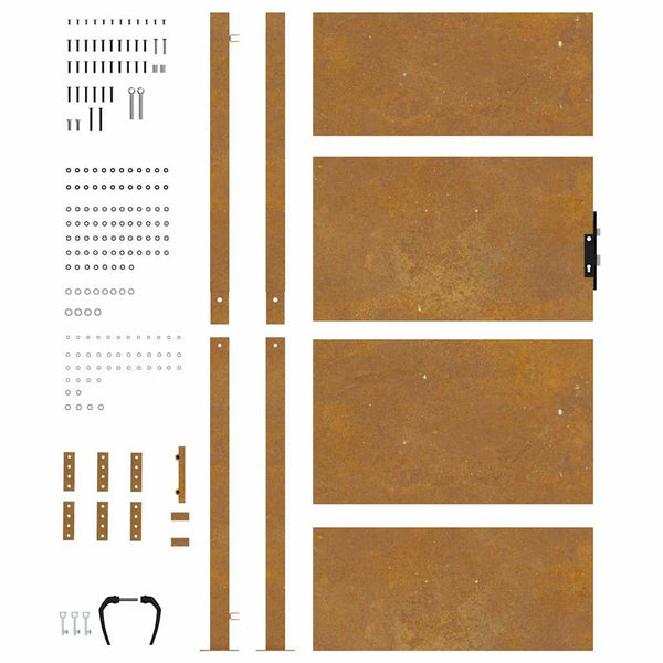 Gartentor 100x175 cm Cortenstahl