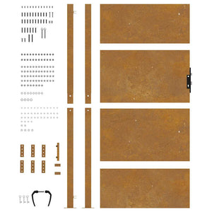 Gartentor 100x200 cm Cortenstahl