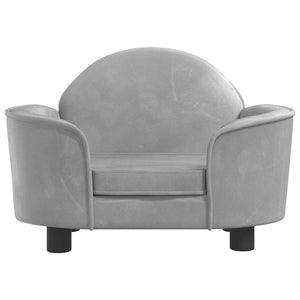 Hundebett Hellgrau 66x40x45 cm Samt