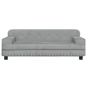 Hundebett Hellgrau 90x53x30 cm Samt