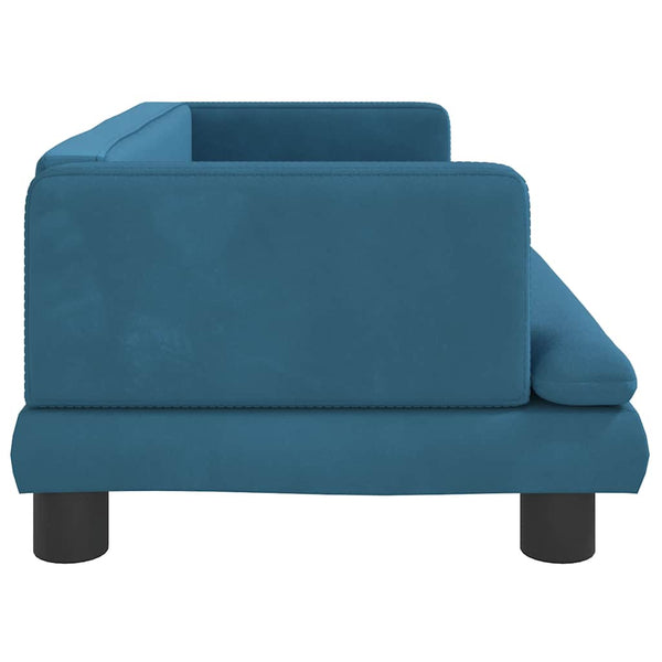 Hundebett Blau 80x45x30 cm Samt