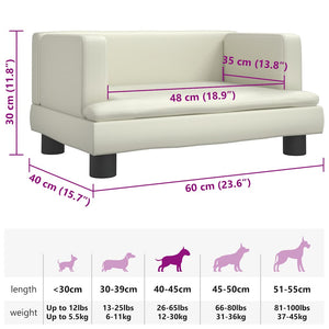 Hundebett Creme 60x40x30 cm Kunstleder