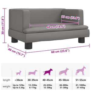 Hundebett Grau 60x40x30 cm Kunstleder