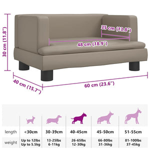 Hundebett Cappuccino-Braun 60x40x30 cm Kunstleder