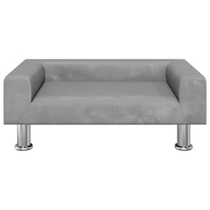 Hundebett Hellgrau 70x45x26,5 cm Samt