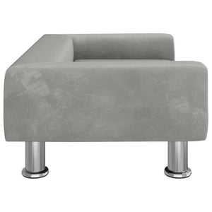 Hundebett Hellgrau 70x45x26,5 cm Samt