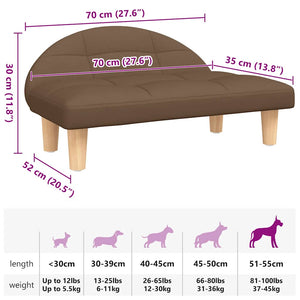 Hundebett Braun 70x52x30 cm Stoff