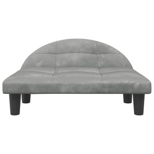 Hundebett Hellgrau 70x52x30 cm Samt