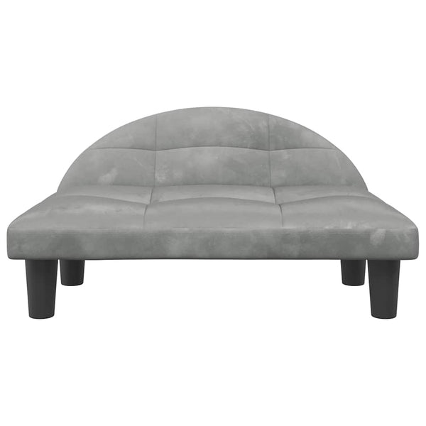 Hundebett Hellgrau 70x52x30 cm Samt