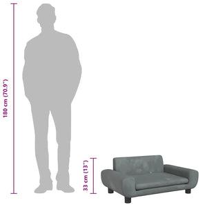 Hundebett Dunkelgrau 70x45x33 cm Samt