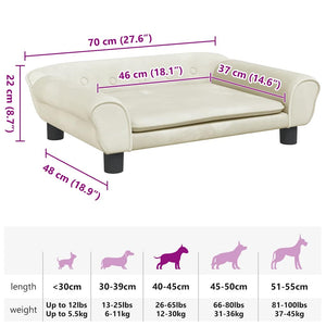 Hundebett Creme 70x48x22 cm Samt