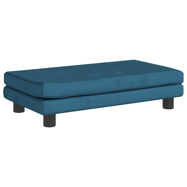 Hundebett mit Verlängerung Blau 100x50x30 cm Samt