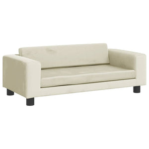 Hundebett mit Verlängerung Creme 100x50x30 cm Samt