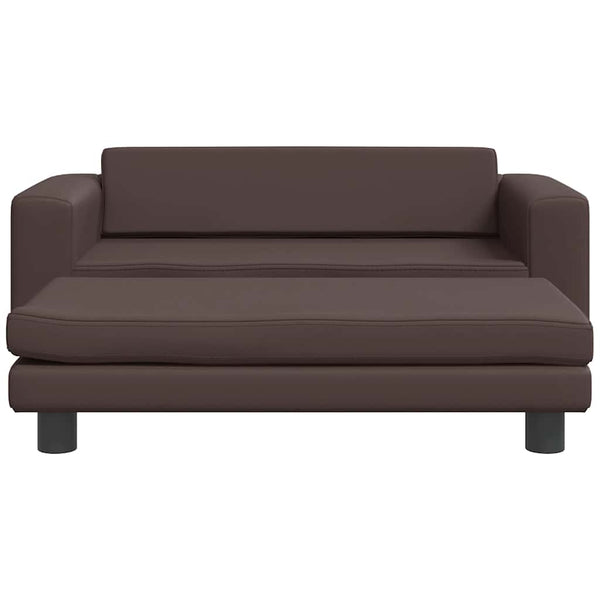 Hundebett mit Verlängerung Braun 100x50x30 cm Kunstleder