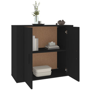 Schwarzes Sideboard 80x33x70 cm