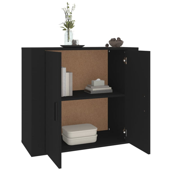Schwarzes Sideboard 80x33x70 cm