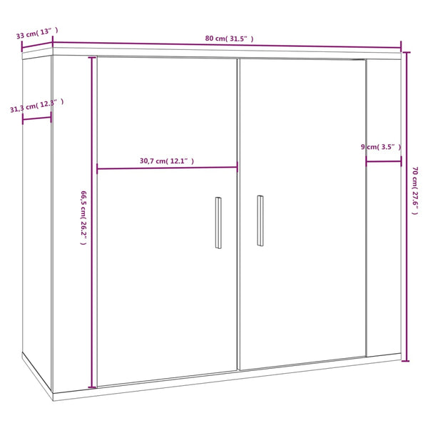 Sideboard Betongrau 80x70 cm