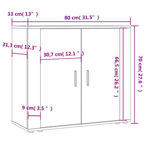 Sideboard Grau Sonoma 80x33x70 cm