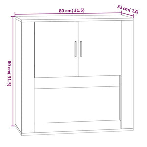 Schwarzer Wandschrank 80x80 cm