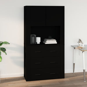 Schwarzer Wandschrank 80x80 cm