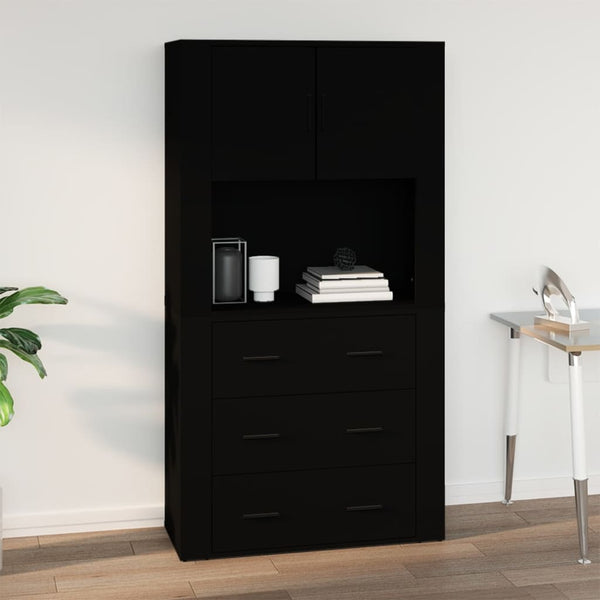 Schwarzer Wandschrank 80x80 cm