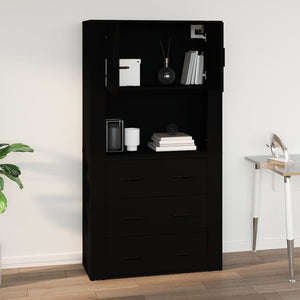 Schwarzer Wandschrank 80x80 cm