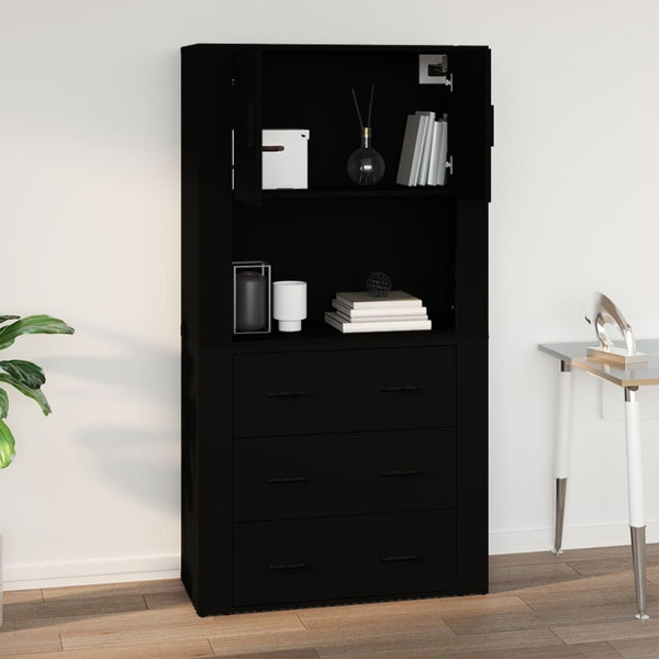 Schwarzer Wandschrank 80x80 cm