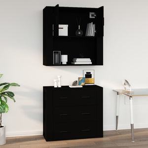 Schwarzer Wandschrank 80x80 cm