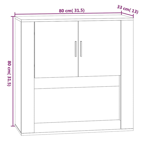 Wandschrank Betongrau 80x80 cm