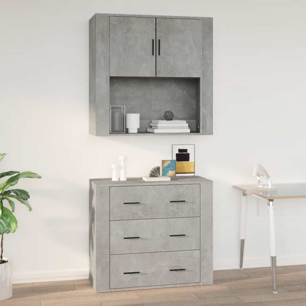 Wandschrank Betongrau 80x80 cm