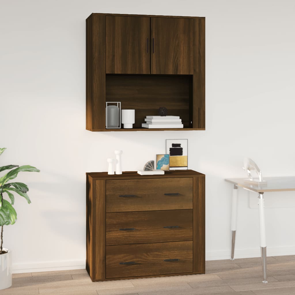 Wandschrank Braun Eichen-Optik 80x80 cm