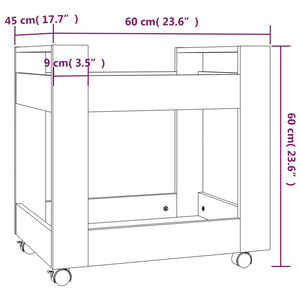 Bürowagen Weiß 60x45x60 cm