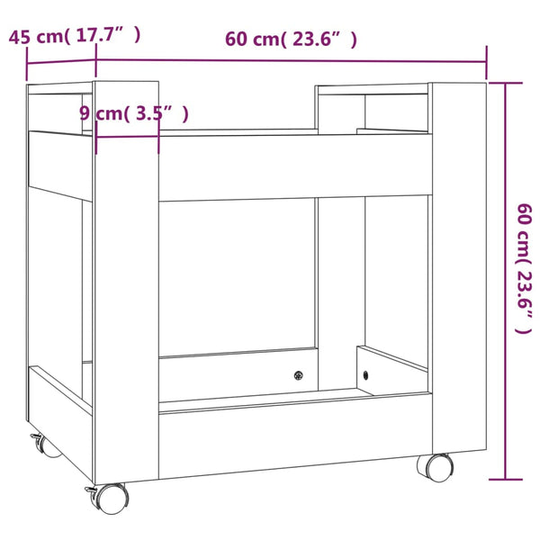 Bürowagen Weiß 60x45x60 cm