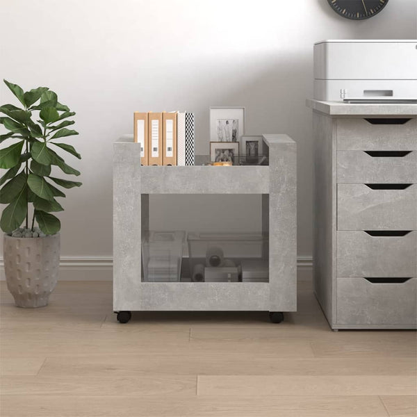 Bürowagen Betongrau 60 cm Rollcontainer