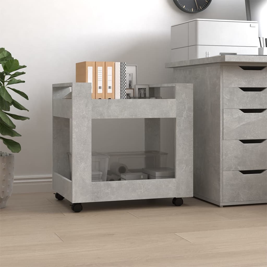 Bürowagen Betongrau 60 cm Rollcontainer