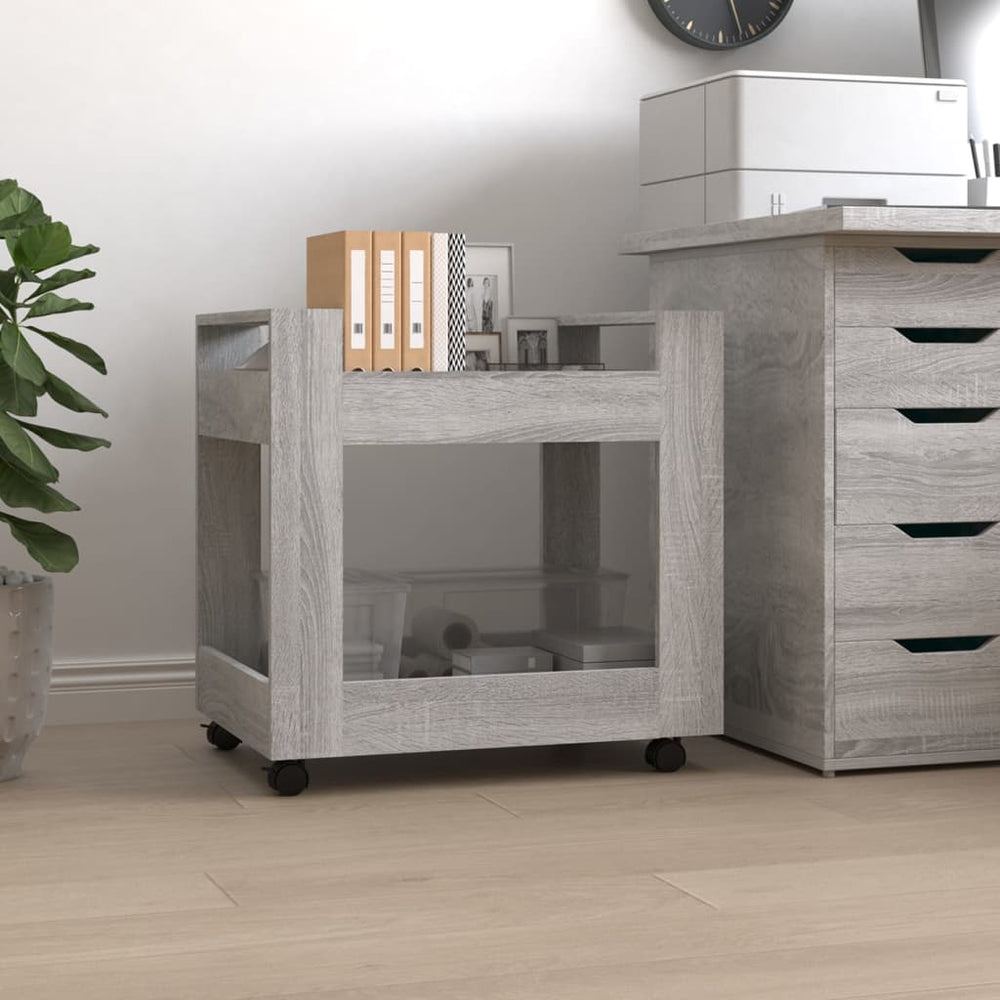 vidaXL Office Cart Gray Sonoma 60x45x60 cm Engineered Wood