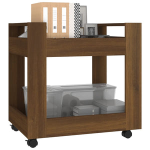 Rollcontainer Bürowagen Eichenoptik Braun 60cm
