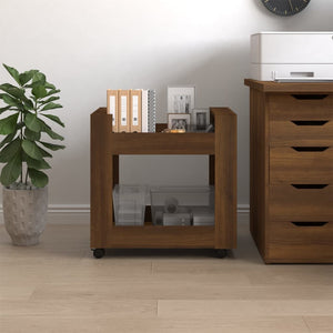 Rollcontainer Bürowagen Eichenoptik Braun 60cm
