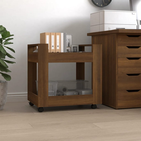 Rollcontainer Bürowagen Eichenoptik Braun 60cm