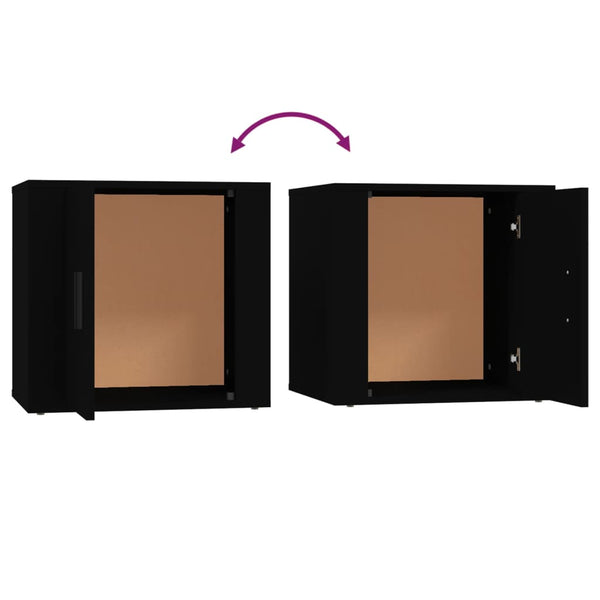 Nachttische Schwarz 2er Set 50x39x47 cm