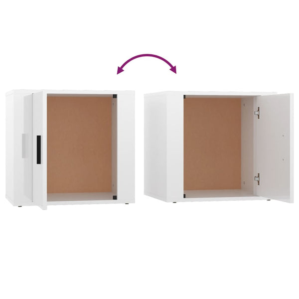 Nachttische Weiß Hochglanz, 2er Set