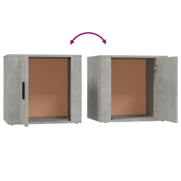 Nachttische 2er Set Betongrau 50x39x47 cm