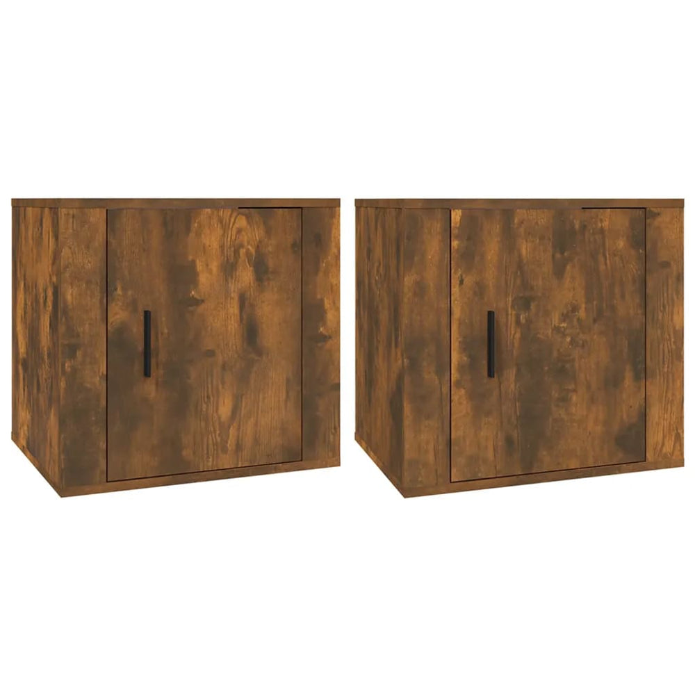 Nachttische 2er Set Räuchereiche 50x39x47 cm
