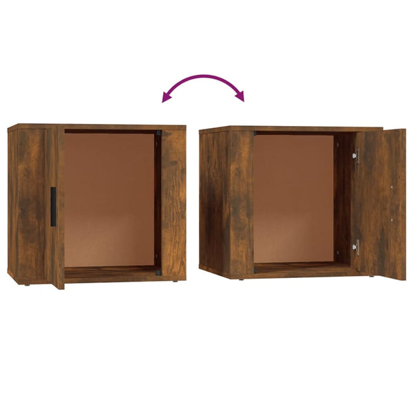 Nachttische 2er Set Räuchereiche 50x39x47 cm