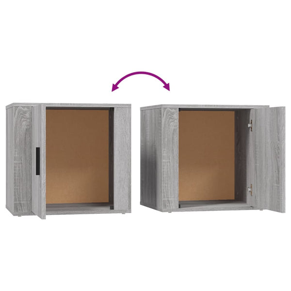 Nachttische 2er Set Grau Sonoma 50x39x47 cm