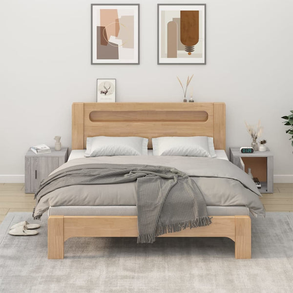 Nachttische 2er Set Grau Sonoma 50x39x47 cm