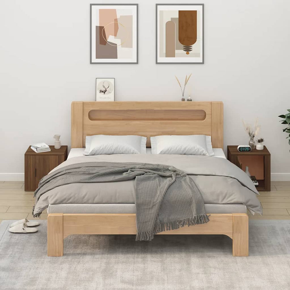 Nachttische 2er Set Braun Eichenoptik