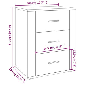 Grauer Nachttisch Sonoma 50x36x60 cm